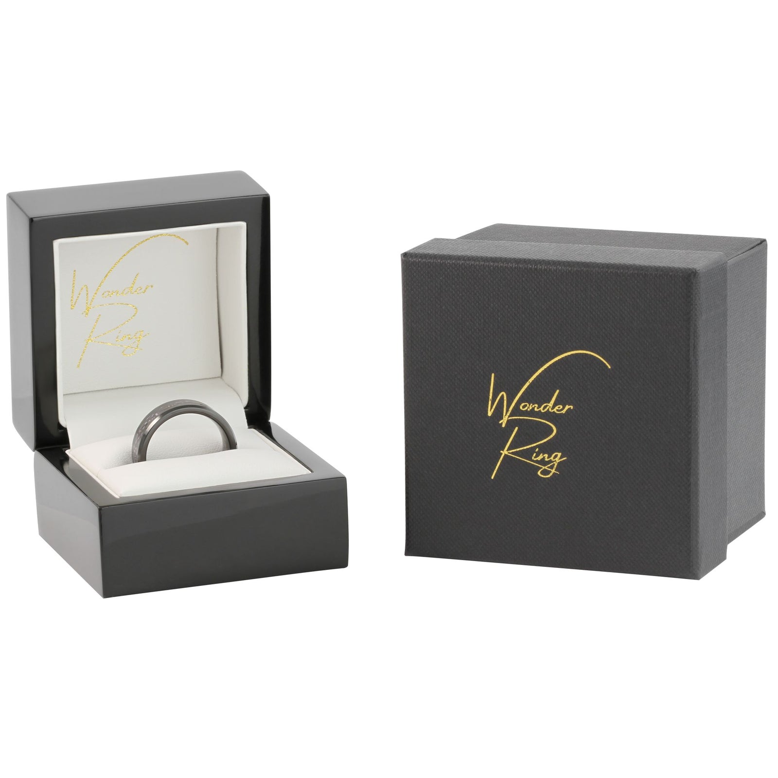 Purple and black Chinese dragon ring presented in gift box