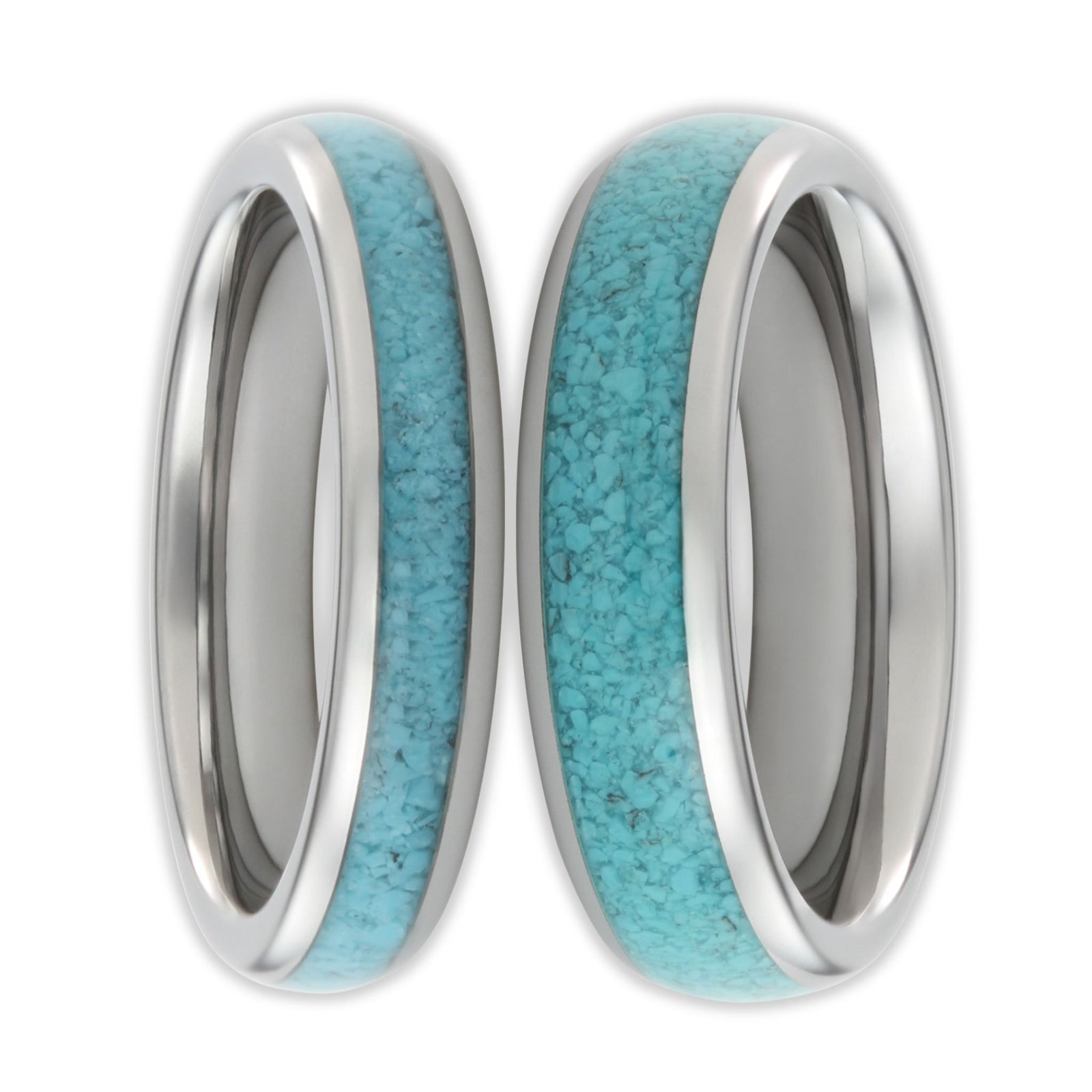 set of tungsten turquoise opal wonder rings
