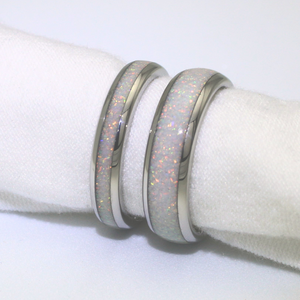 The White Gold White Opal 4mm Wonder Ring