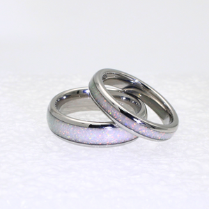 The White Gold White Opal Wonder Ring Set