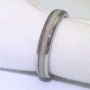 The White Gold White Opal 4mm Wonder Ring
