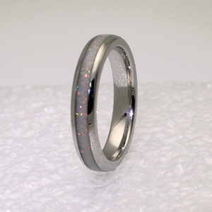 The White Gold White Opal 4mm Wonder Ring
