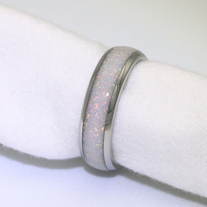 The White Gold White Opal Wonder Ring Set