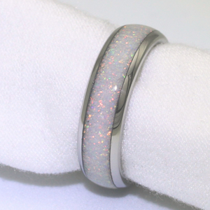 The White Gold White Opal 6mm Wonder Ring