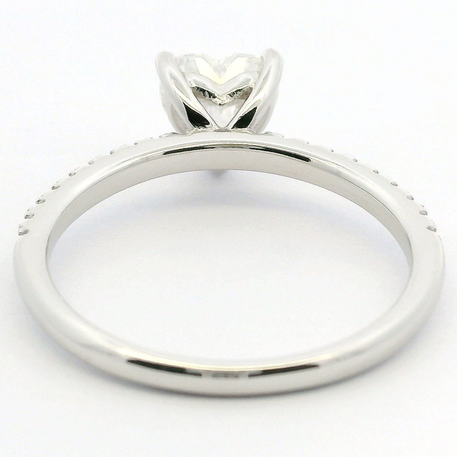 1ct Heart Cut Moissanite Engagement Ring | White Gold Slimline Dazzle Ring