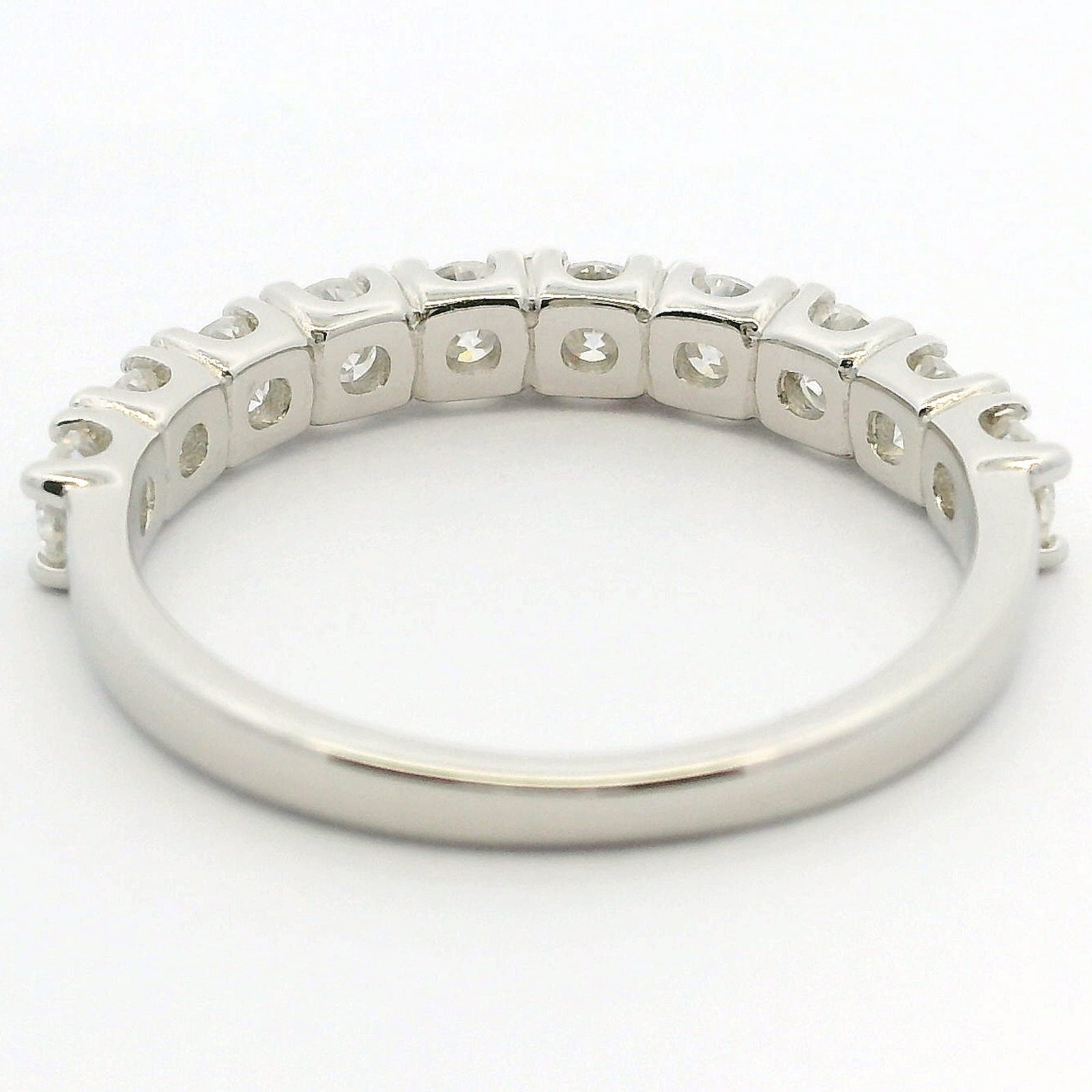 1ct Round Moissanite Half Eternity Ring | White Gold Dazzle Ring