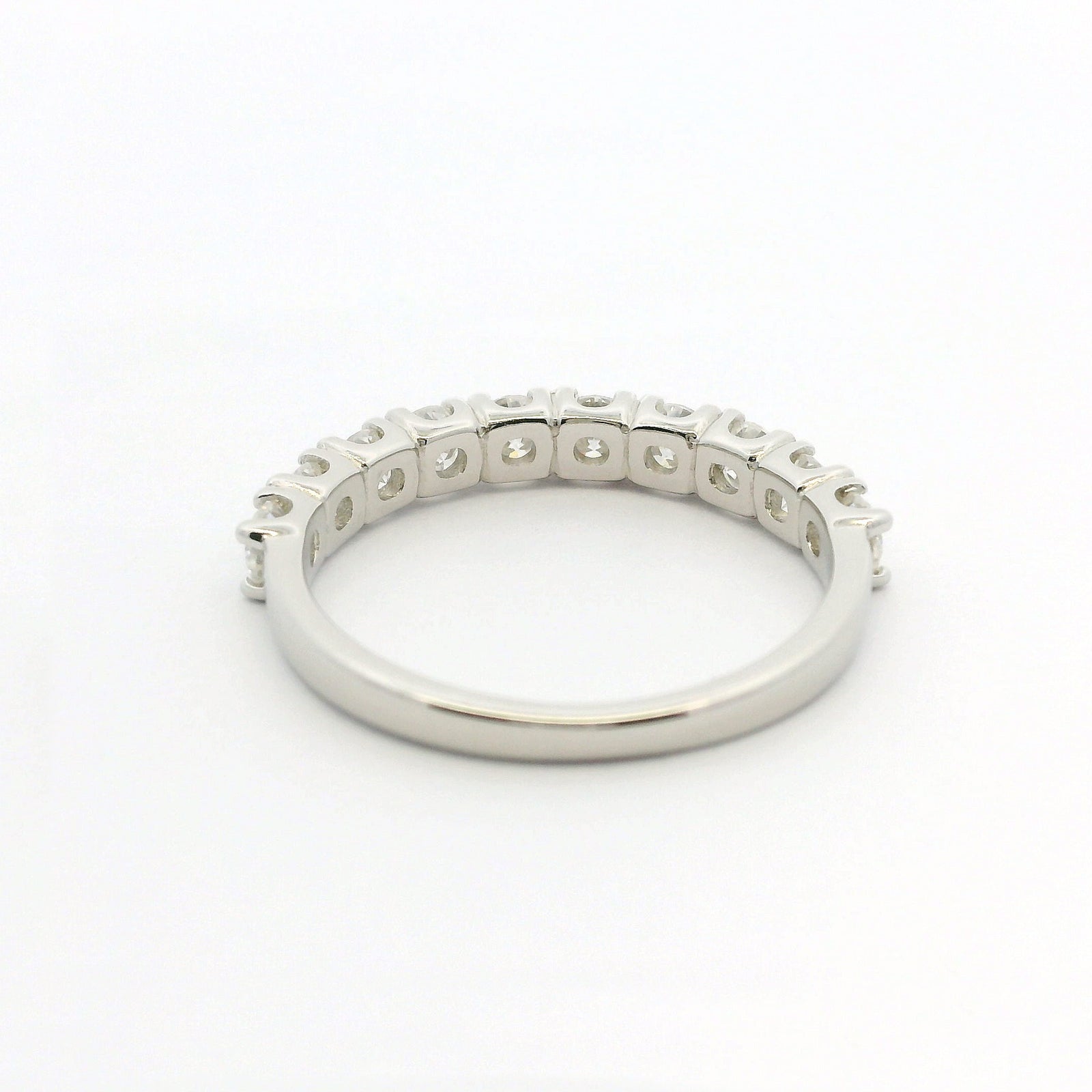 White Gold 1ct Moissanite Half Eternity Dazzle Ring