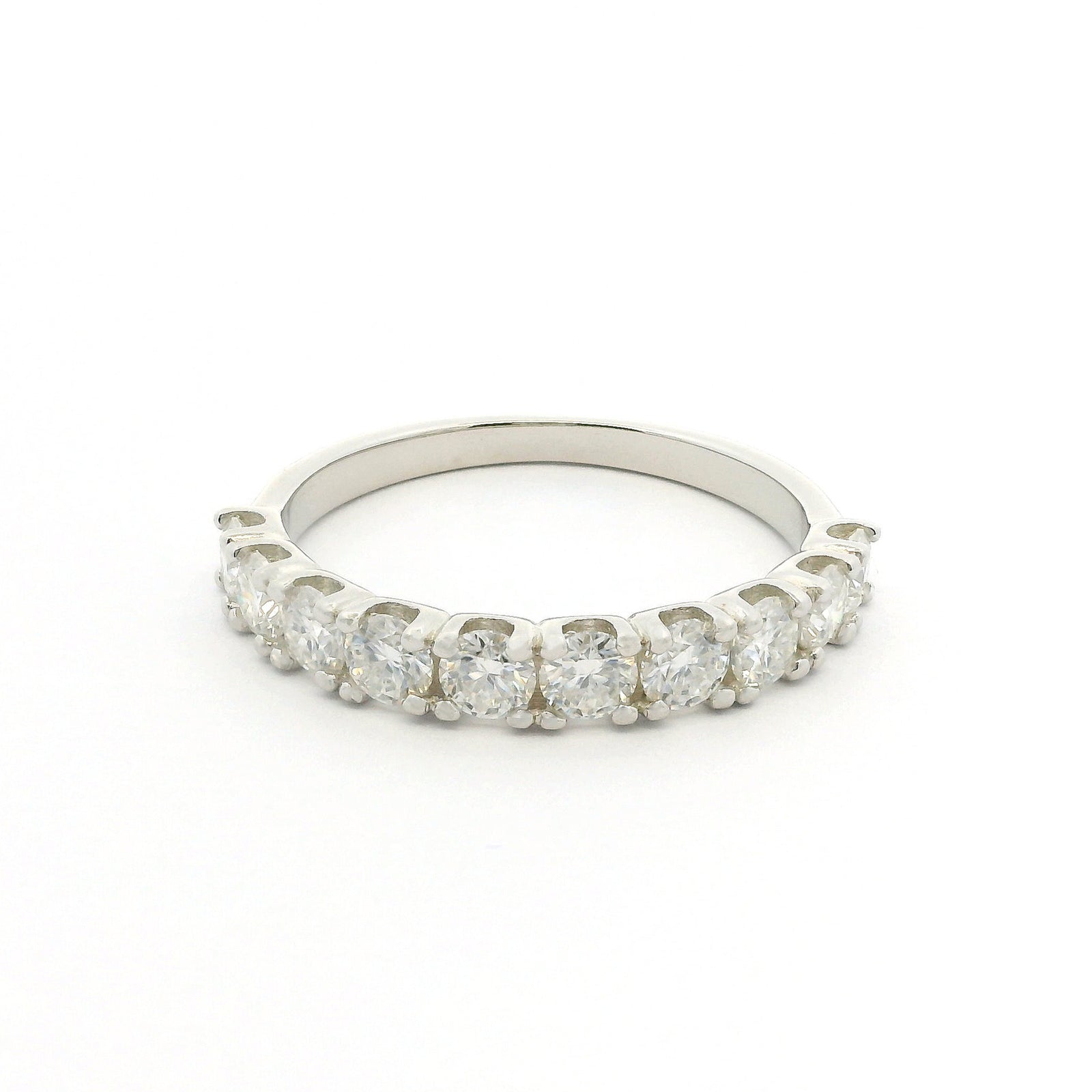 White Gold 1ct Moissanite Half Eternity Dazzle Ring
