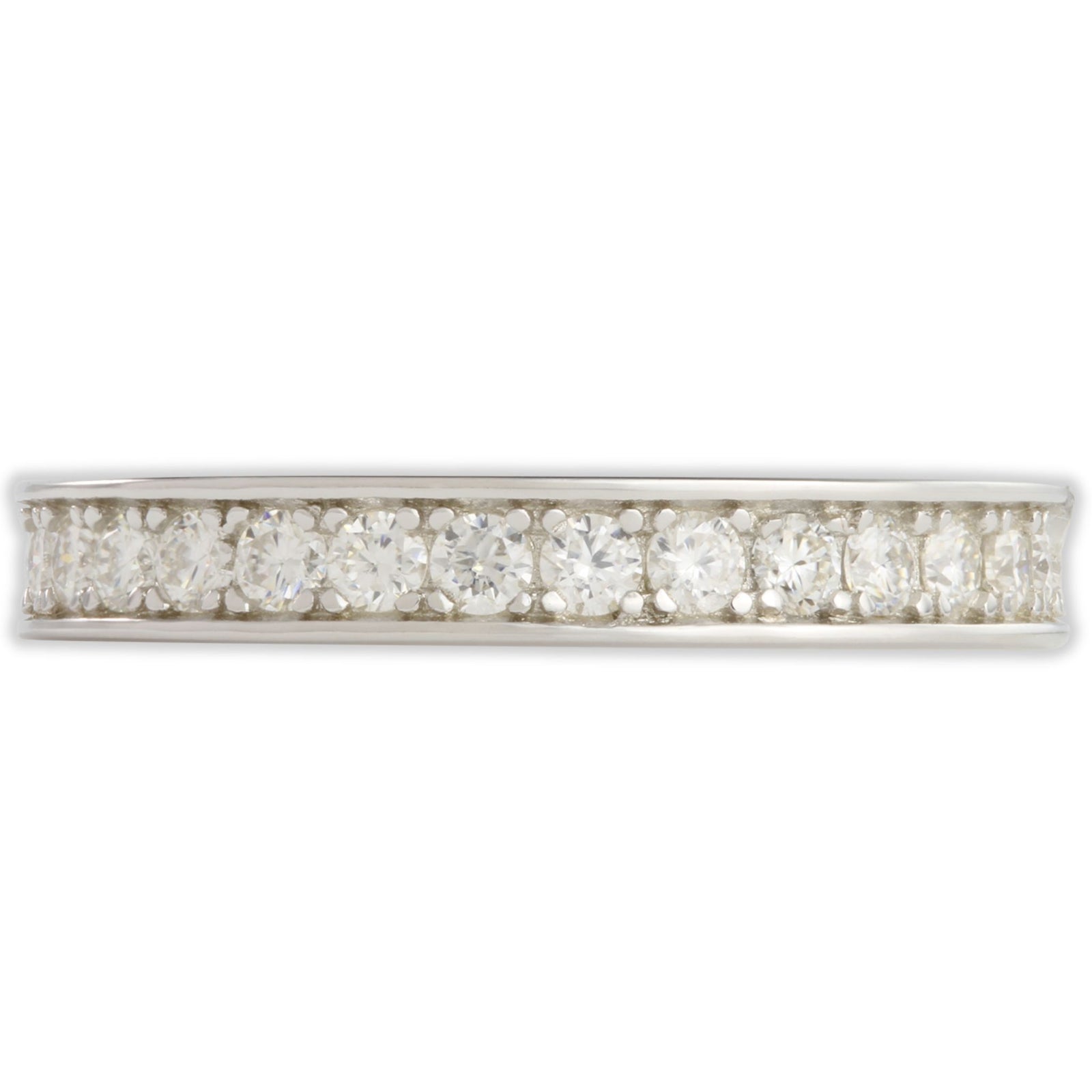 White Gold 1ct Round Moissanite Full Eternity Dazzle Ring
