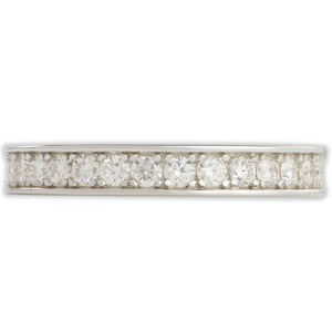 White Gold 1ct Round Moissanite Full Eternity Dazzle Ring