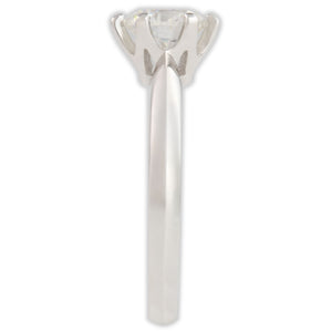 White Gold 1ct Round Moissanite Solitaire Dazzle Ring