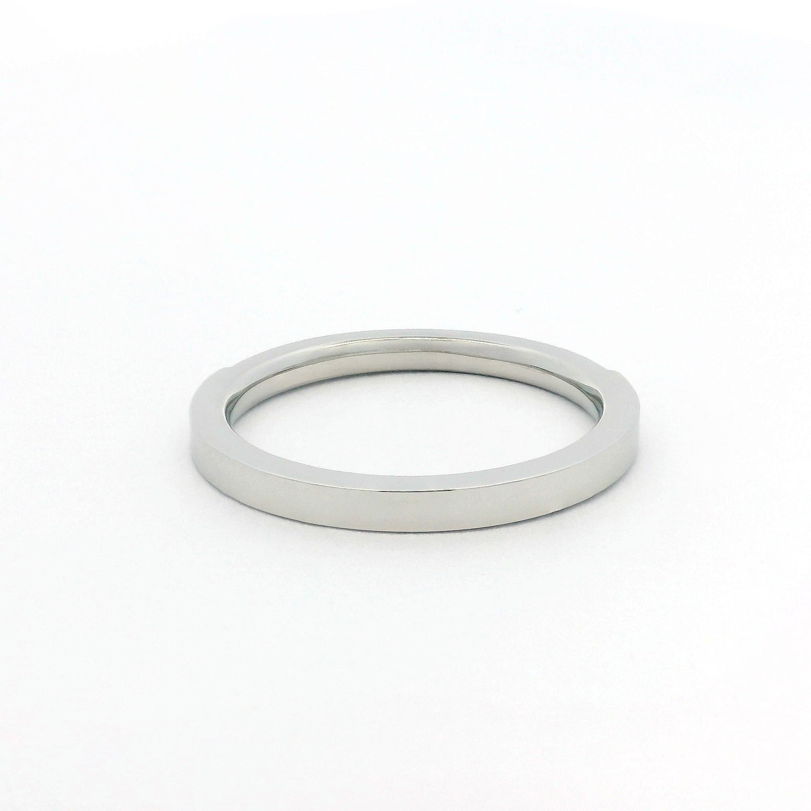 2mm White Gold Half Glitz Eternity Ring | Cubic Zirconia Stacking Ring