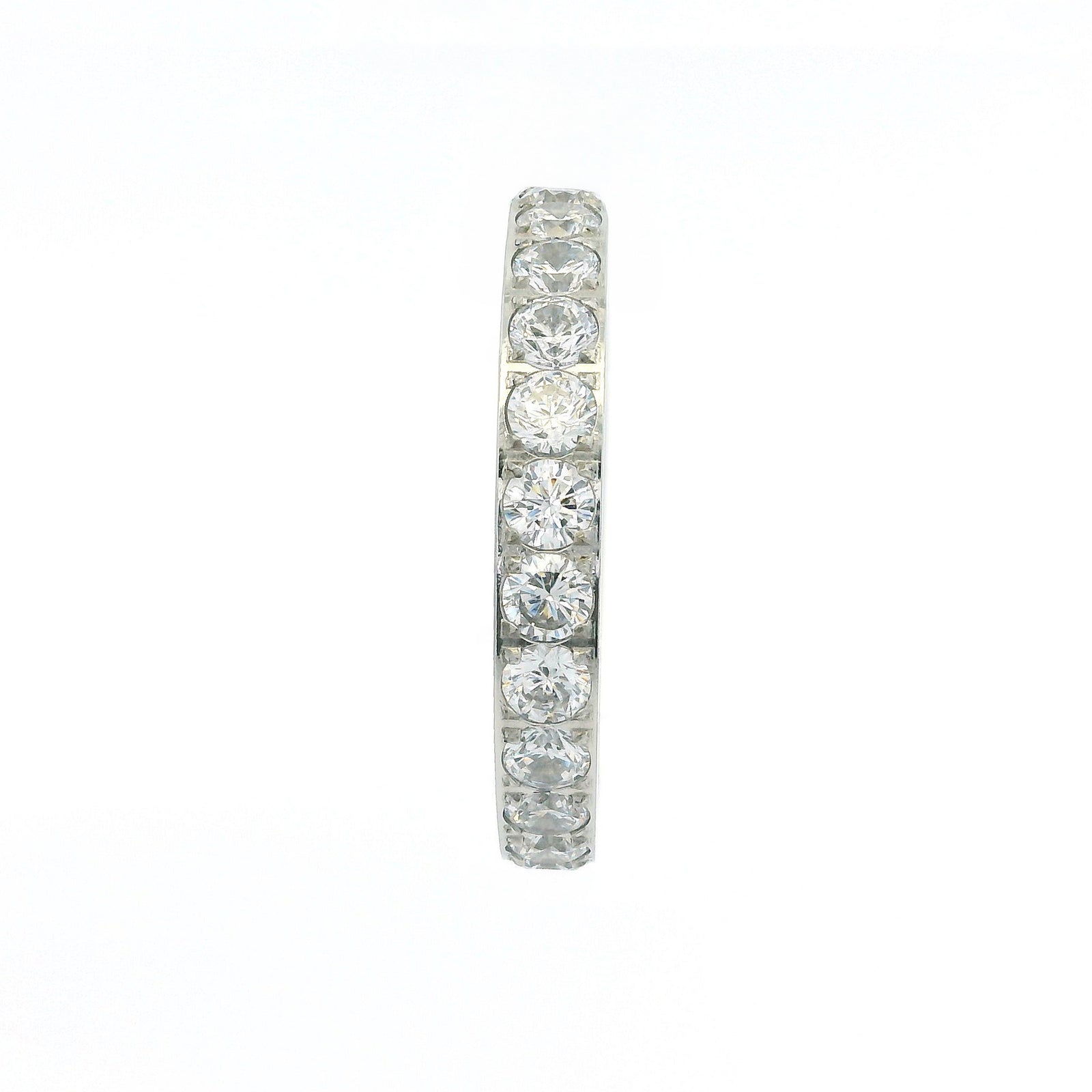 3mm White Gold Full Glitz Eternity Ring | Cubic Zirconia Stacking Ring