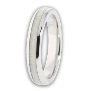 The White Gold White Opal 4mm Wonder Ring