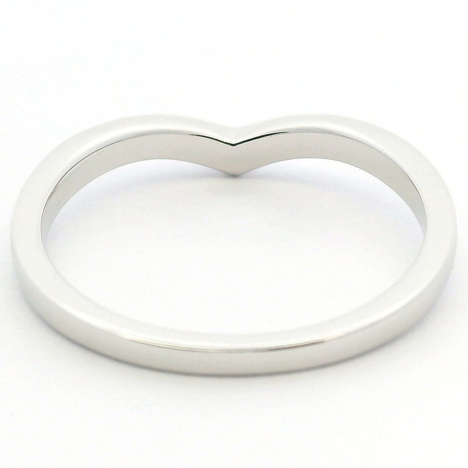 Moissanite Wishbone Ring | White Gold Slimline Dazzle Ring