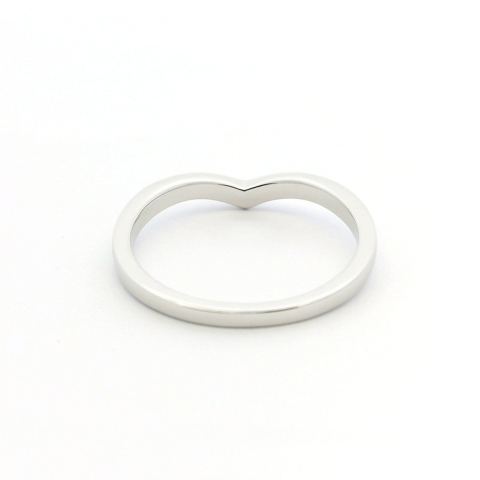 White Gold Wishbone Moissanite Dazzle Ring