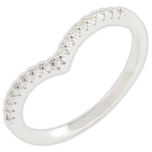 White Gold Wishbone Moissanite Dazzle Ring