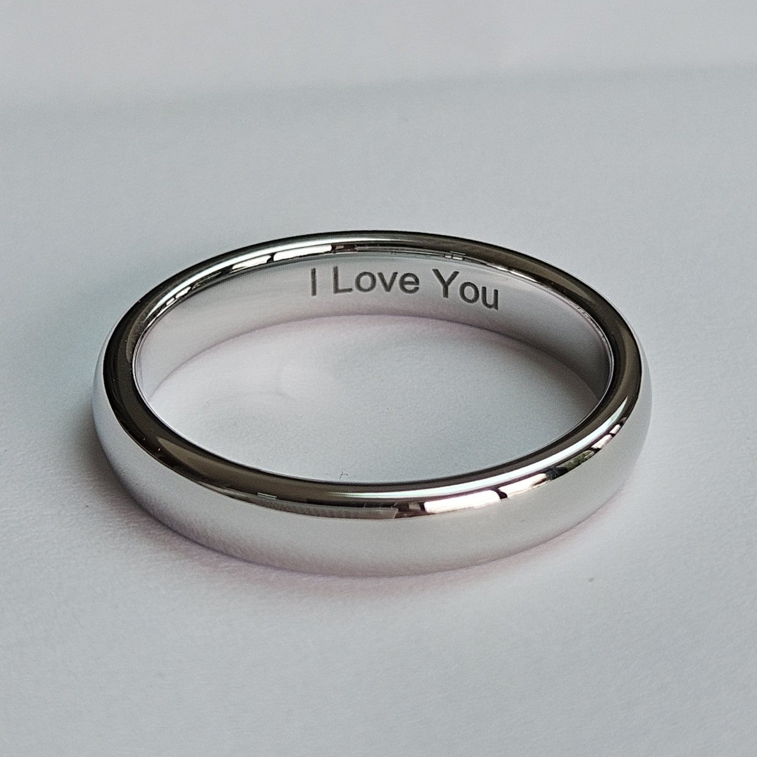 White Gold 4mm Wonder Ring Size T - Clearance 1100