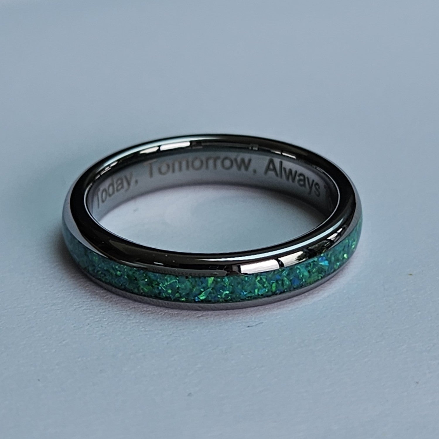 The Green Opal 4mm Wonder Ring Size P - Clearance 1088