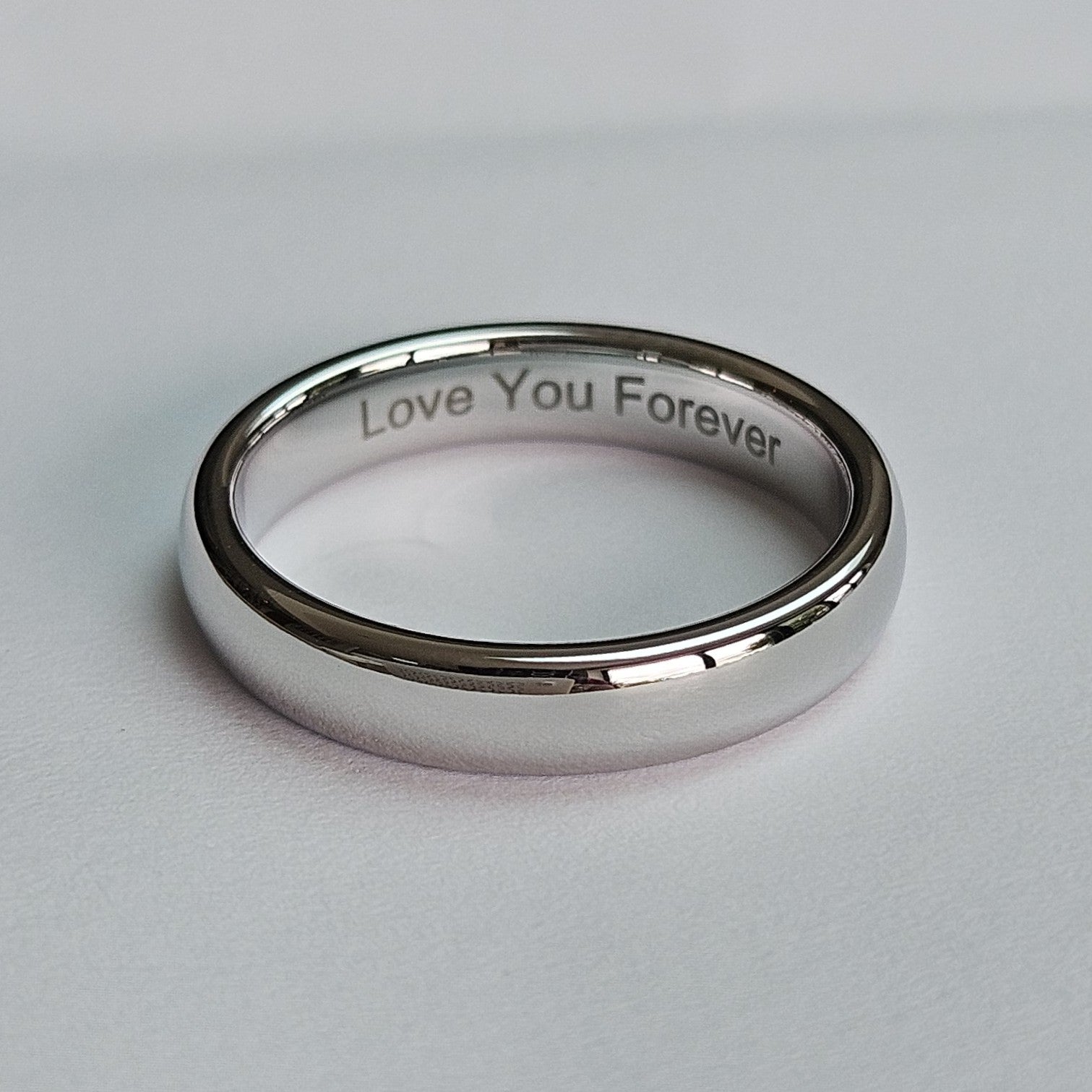 White Gold 4mm Wonder Ring Size P - Clearance 1103