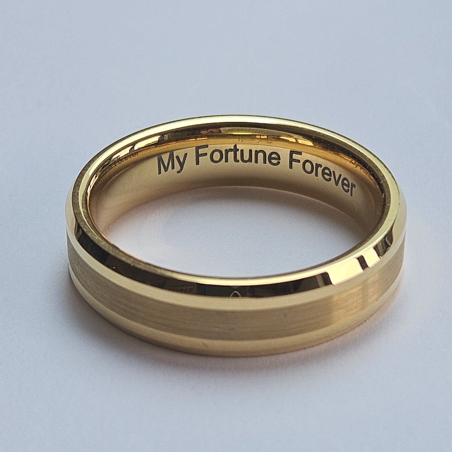 Gold Brushed 6mm Wonder Ring Size W - Clearance 1072