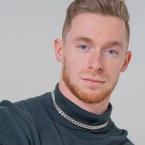 Stainless Steel 10mm Diamond Cut Curb Chain Necklace