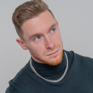 Stainless Steel 10mm Diamond Cut Curb Chain Necklace