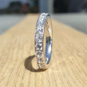 White Gold 3mm Full Glitz Ring