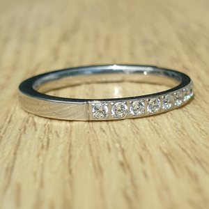 White Gold 2mm Half Glitz Ring