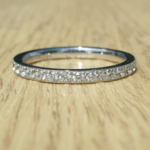 White Gold 2mm Full Glitz Ring