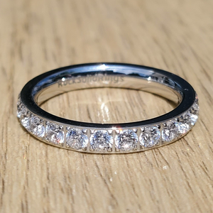 White Gold 3mm Full Glitz Ring