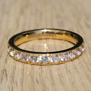 Gold 3mm Full Glitz Ring