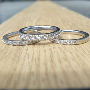 White Gold 2mm Full Glitz Ring