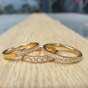 Gold 2mm Full Glitz Ring