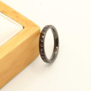 Black Stone Black 3mm Full Glitz Ring