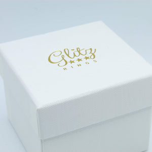 Light Pink Stone White Gold 3mm Full Glitz Ring