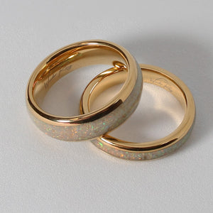 The Golden White Opal Wonder Ring Set