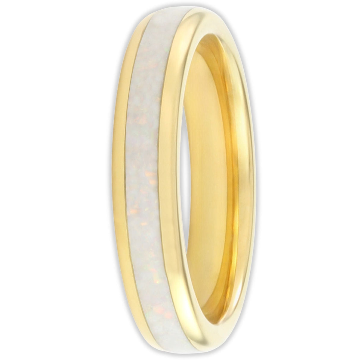 The Golden White Opal 4mm Wonder Ring Size U - Clearance 1132
