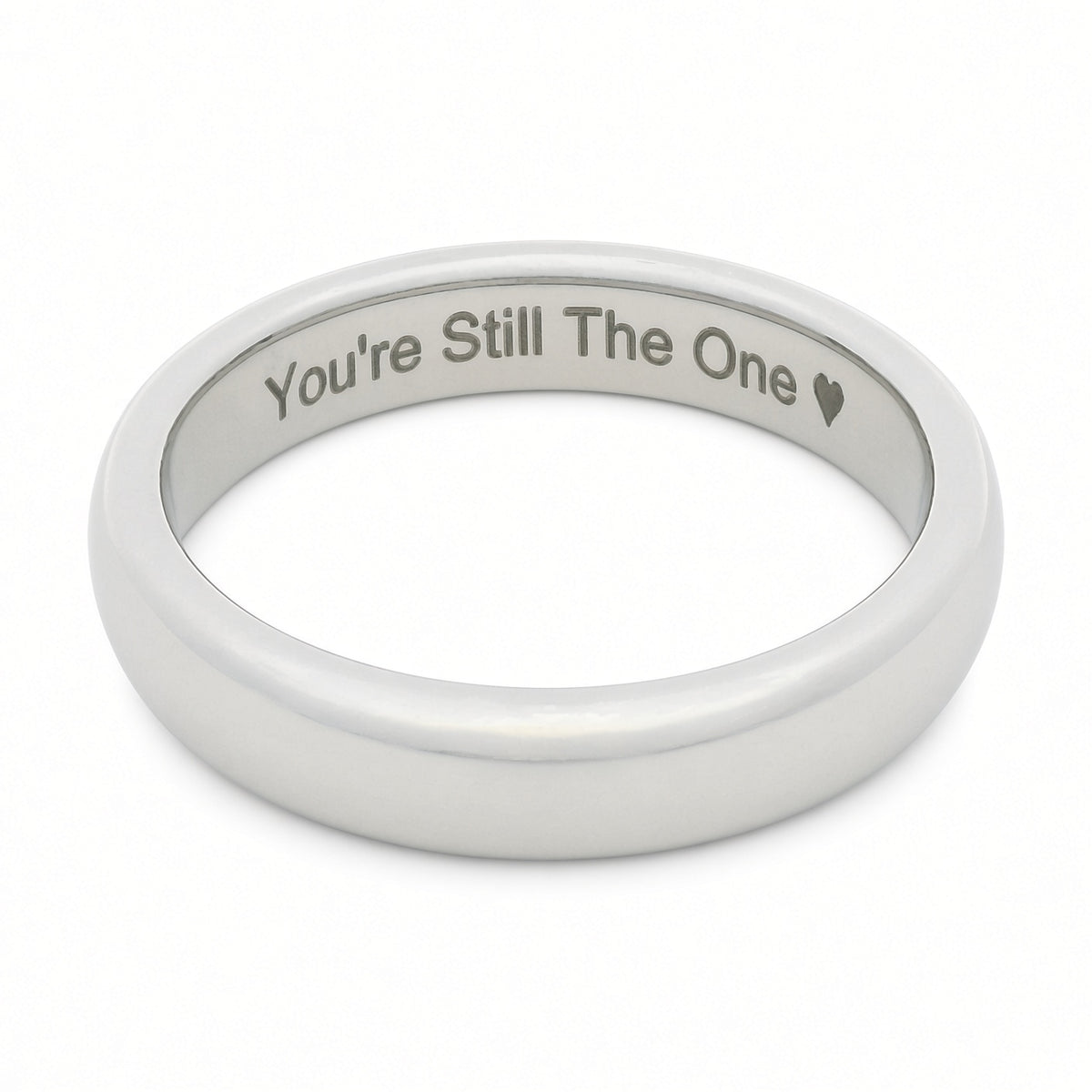 White Gold 4mm Wonder Ring Size O - Clearance 1201