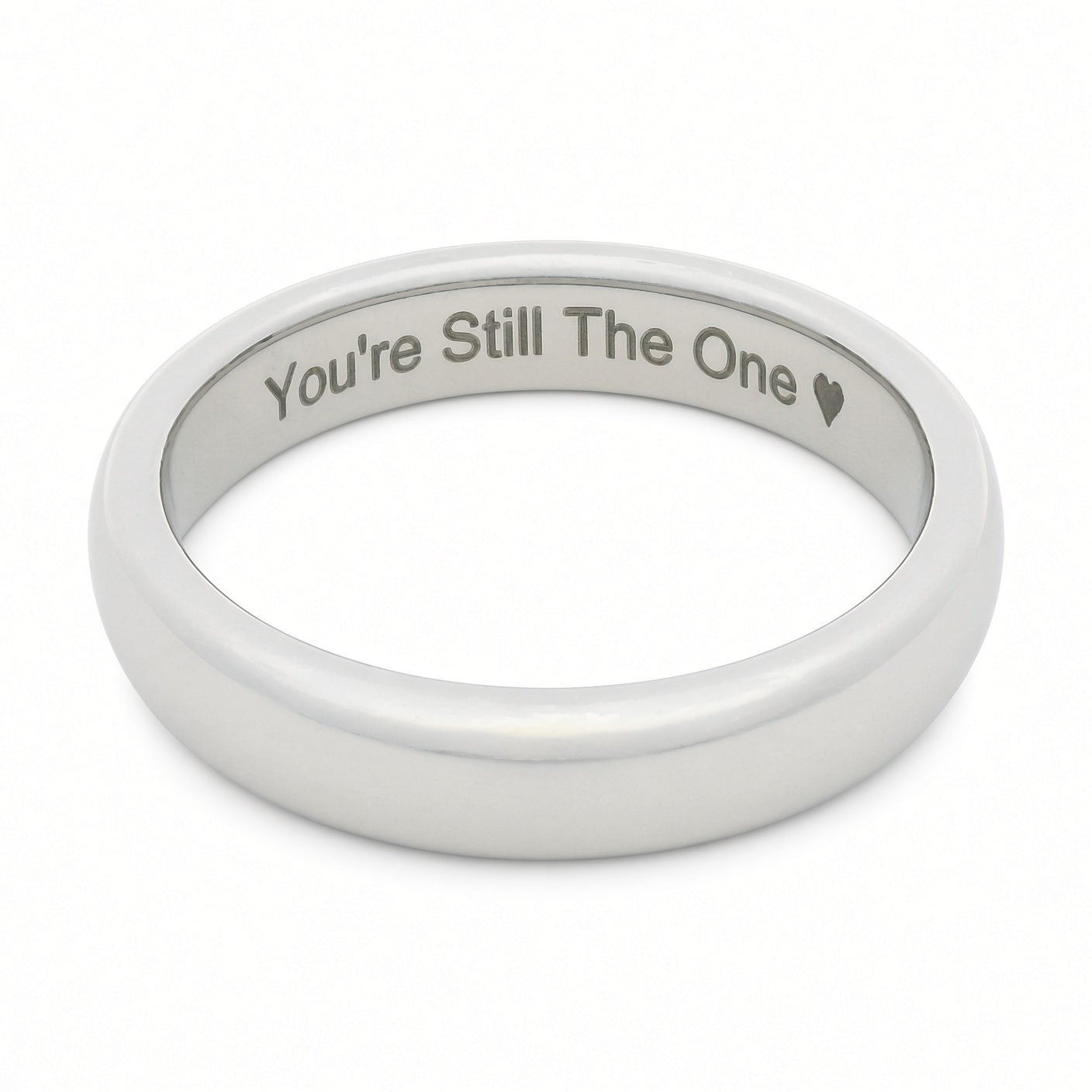 White Gold 4mm Wonder Ring Size O - Clearance 1201