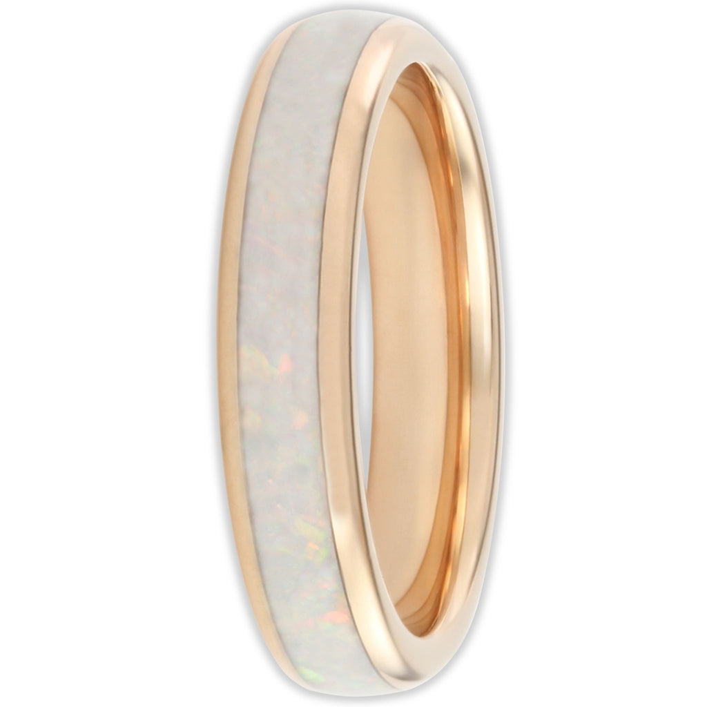 Rose Gold White Opal 4mm Wonder Ring