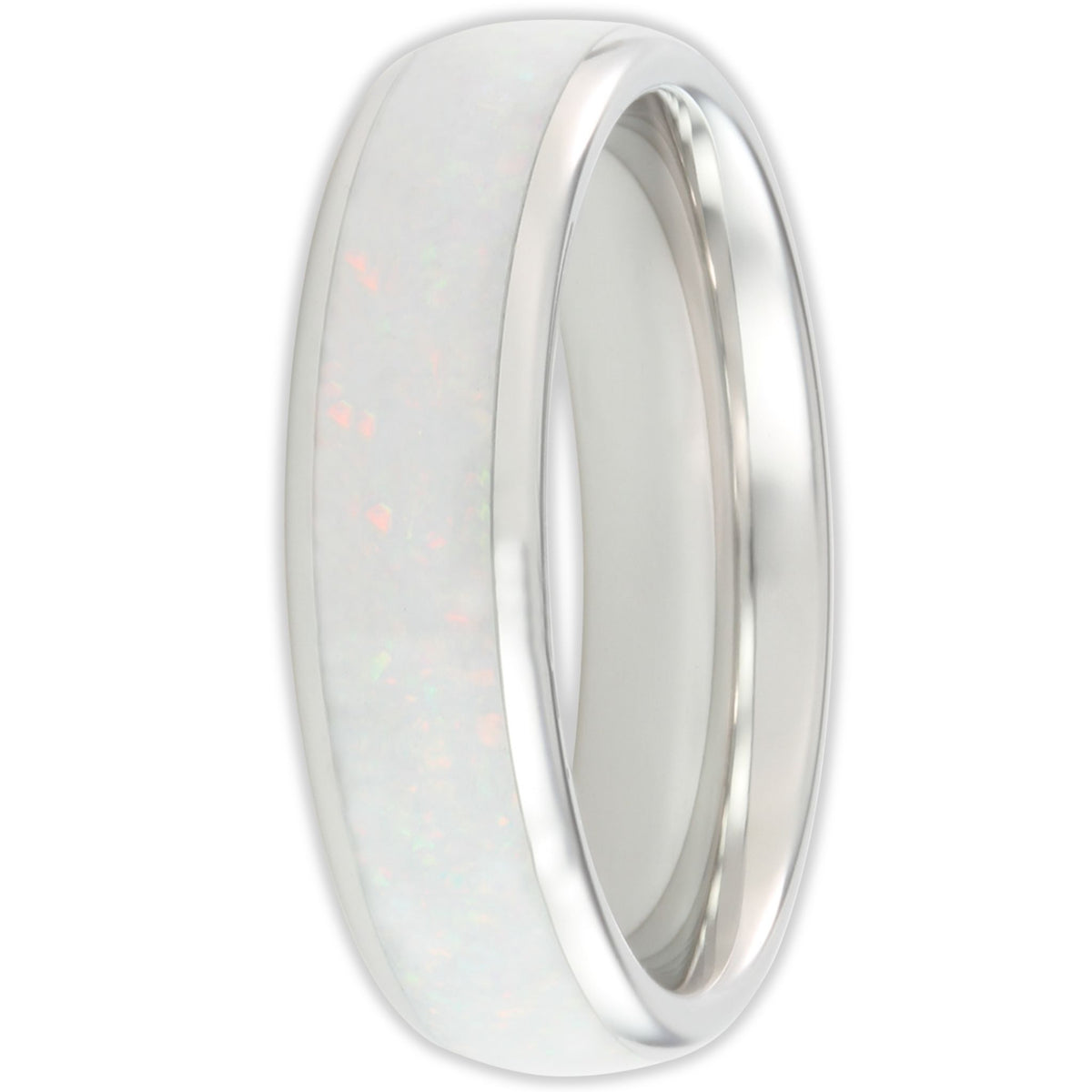 The White Gold White Opal 6mm Wonder Ring