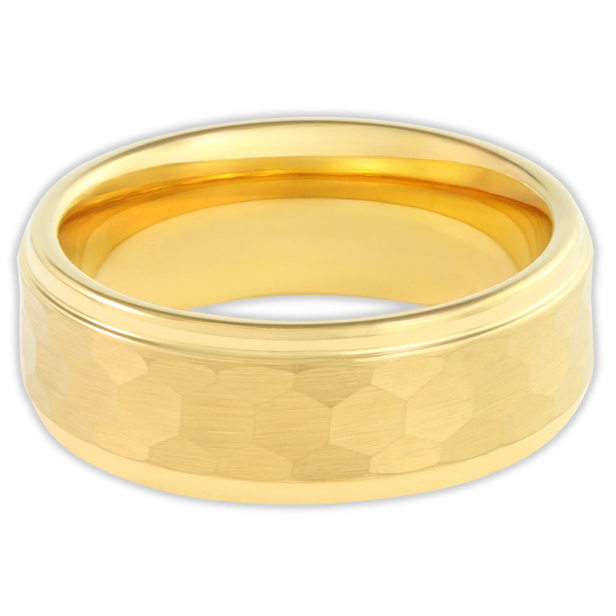 Gold Matt Panelled 8mm Wonder Ring