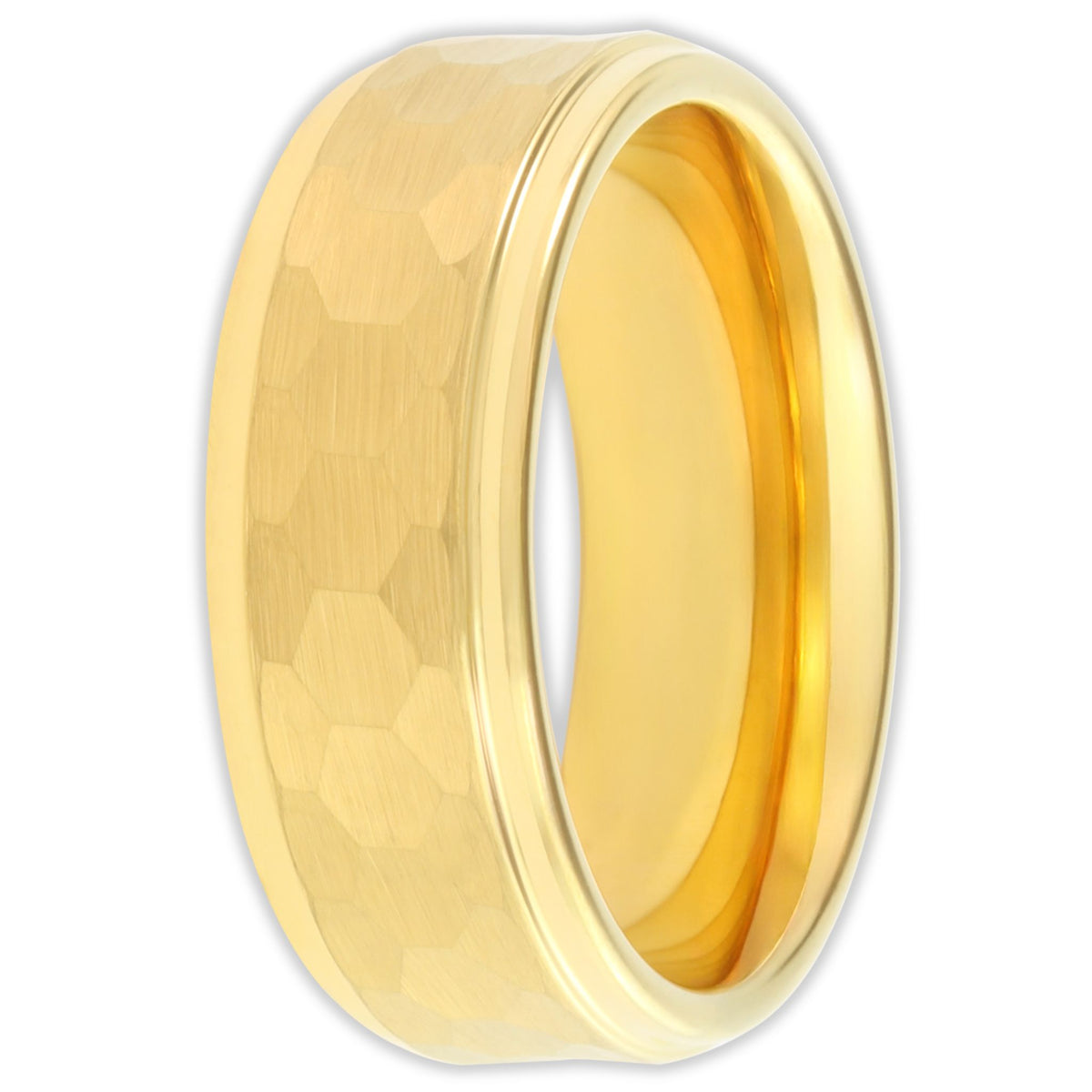 Gold Matt Panelled 8mm Wonder Ring