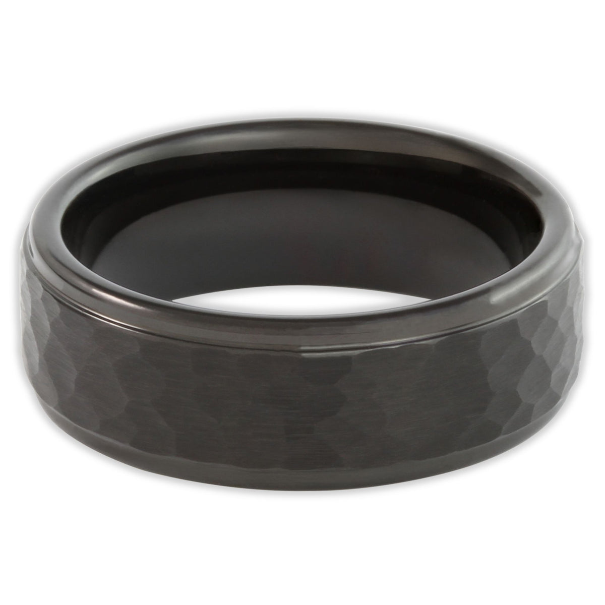 Black Matt Panelled 8mm Wonder Ring