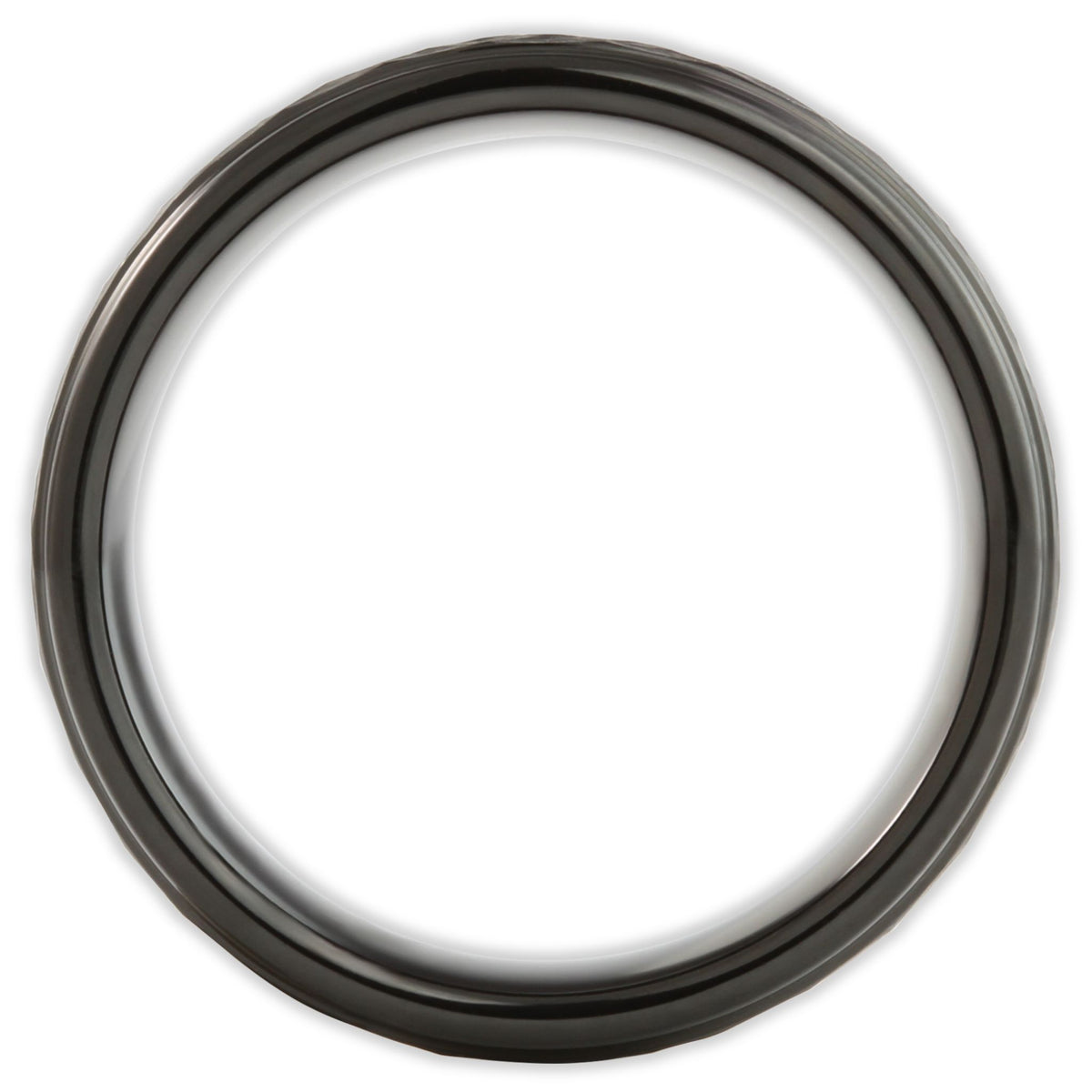 Black Matt Panelled 8mm Wonder Ring