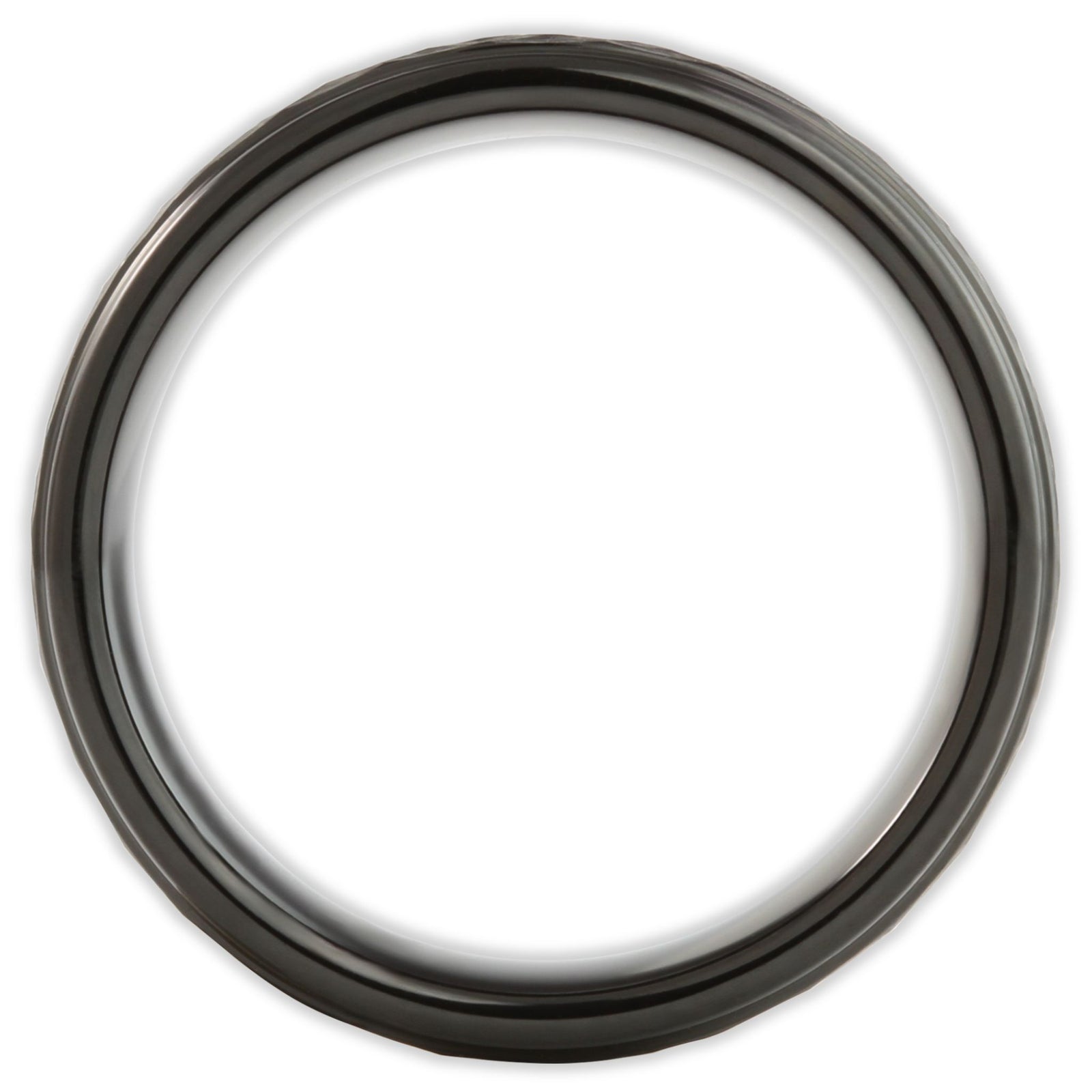 Black Matt Panelled 8mm Wonder Ring