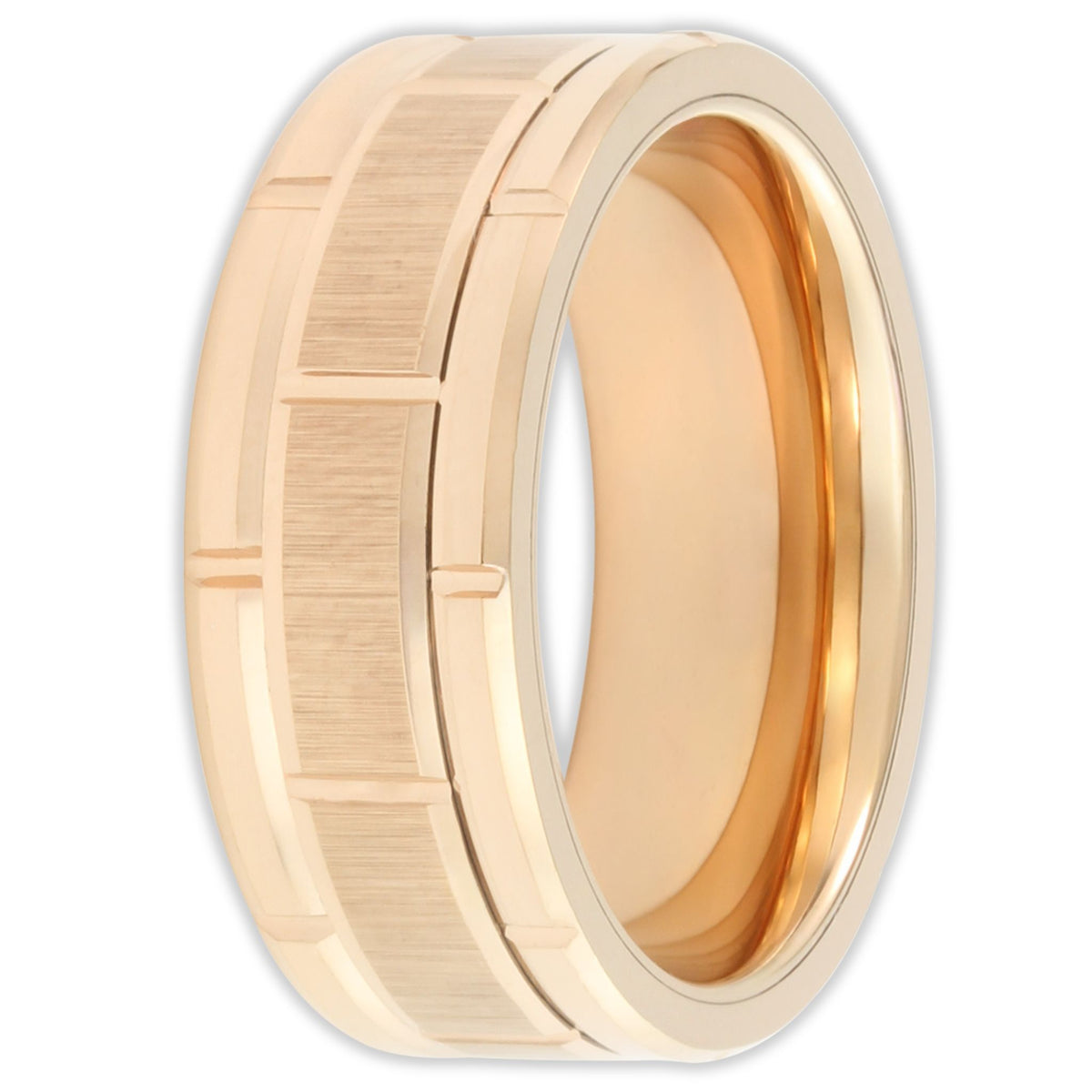 Rose Gold Bricked 8mm Wonder Ring