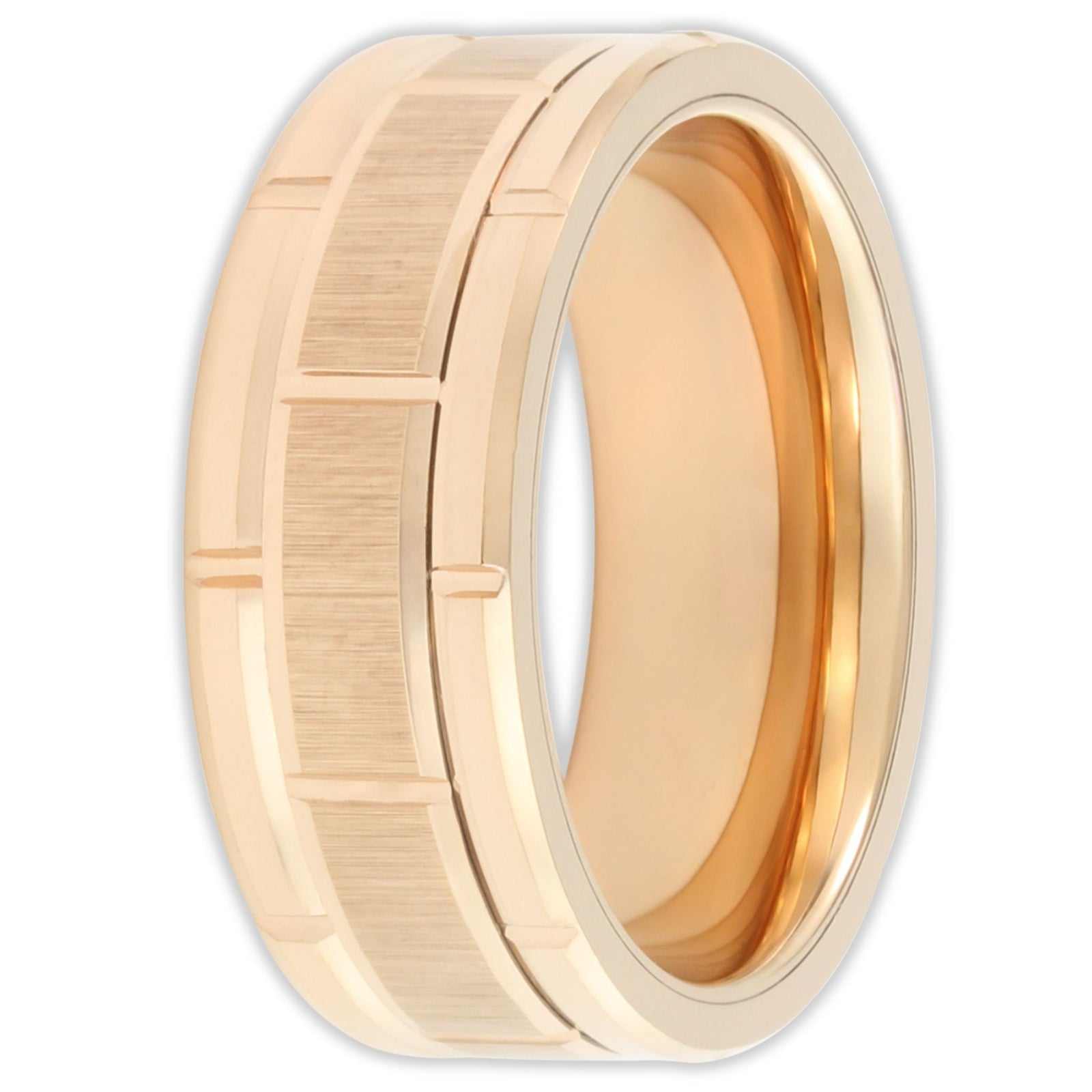 Rose Gold Bricked 8mm Wonder Ring