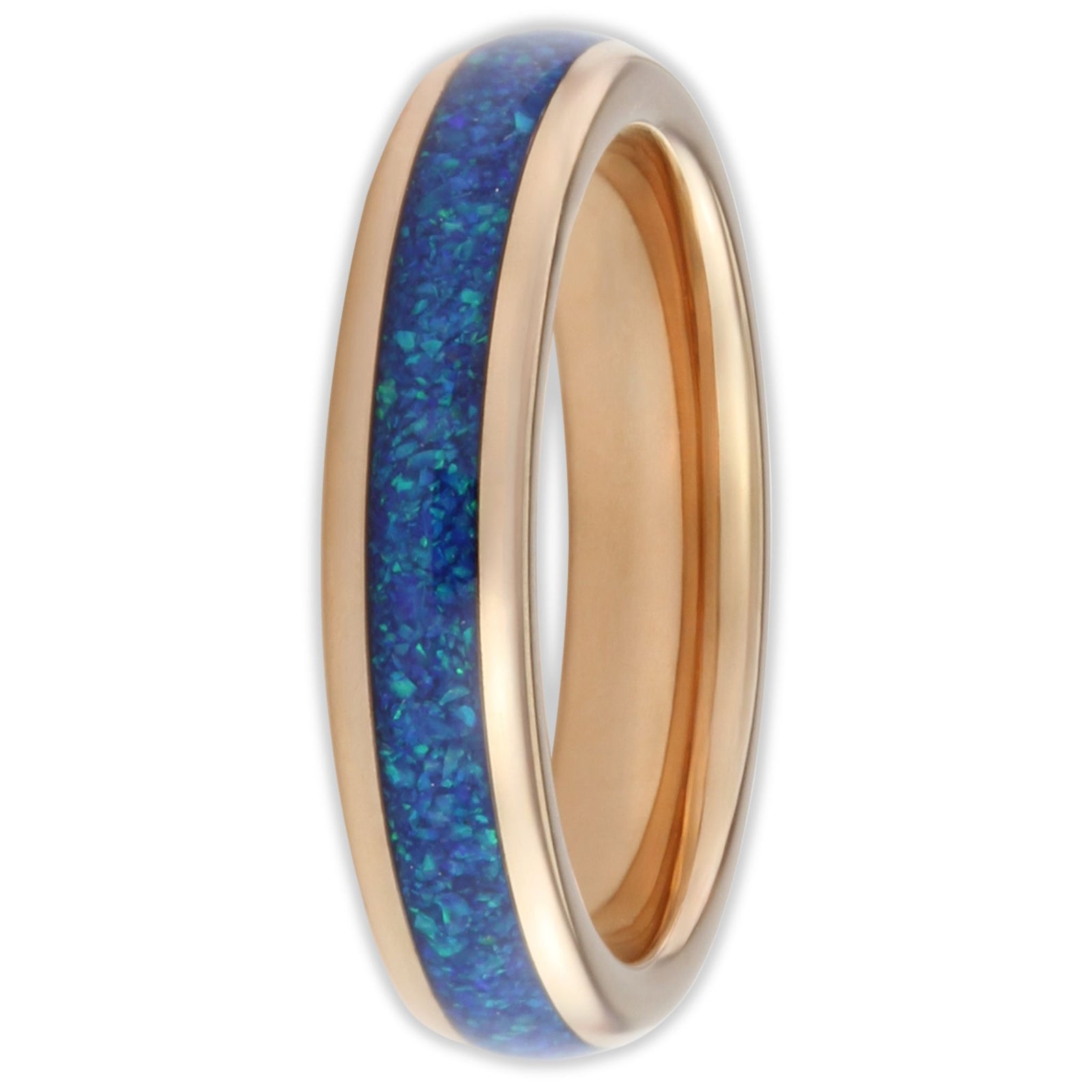 The Rose Gold Blue Opal 4mm Wonder Ring